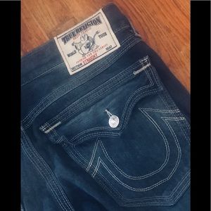True Religion Straight Jeans, 100% Cotton, 36 x 34